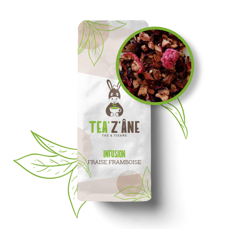 Infusion Fraise Framboise - Vrac 100g - Tea'Z'Âne