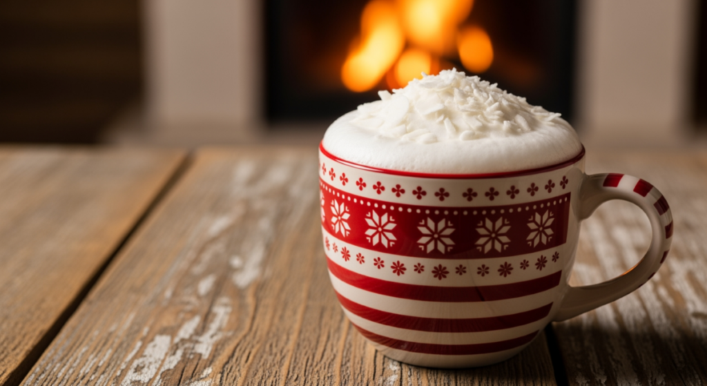 chocolat chaud au chocolat blanc et lait de coco