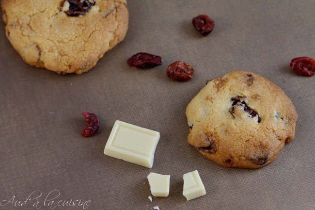 Recette Cookies au chocolat blanc et cranberries
